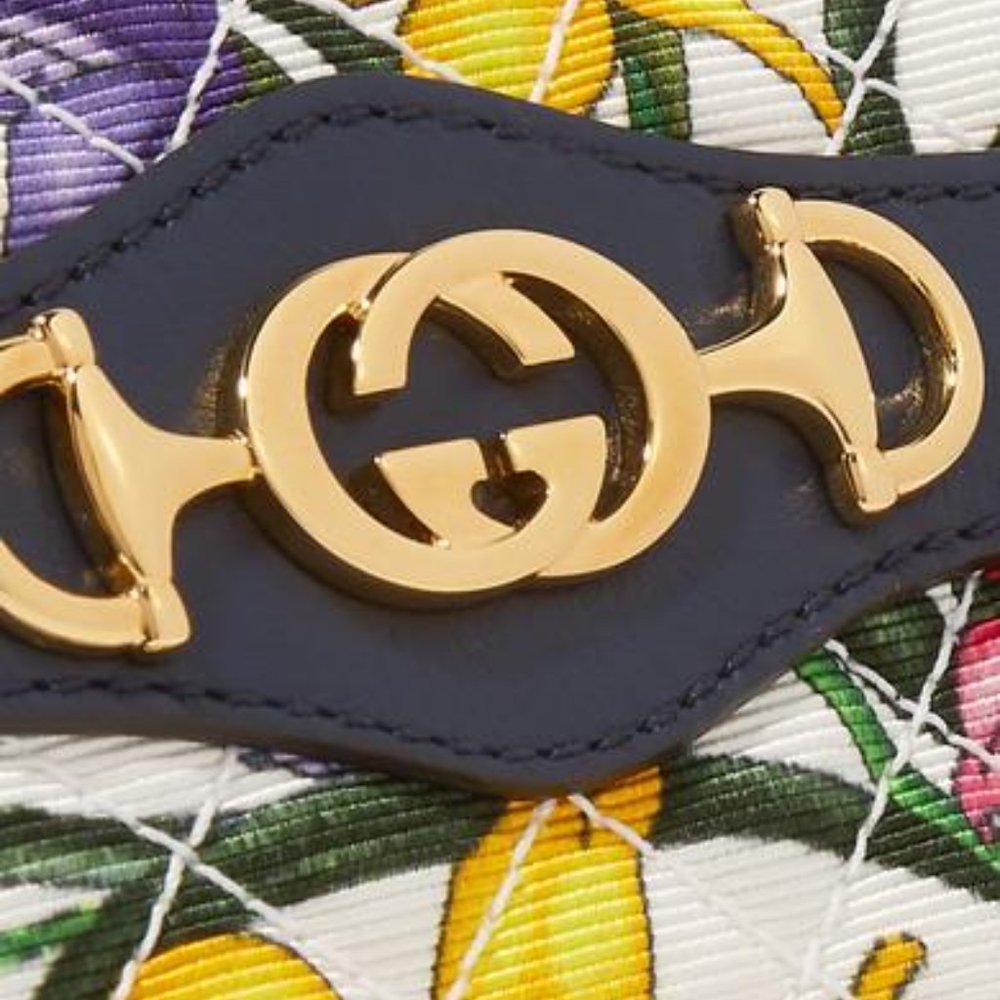 Gucci Trapuntata Floral-print Faille Cardholder new in box with dust bag - Picture 6 of 9